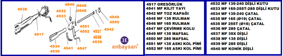  MF 35X-135-240-240S-255T-165-285 TRAKTÖR  AYARLI KOL MONTAJI