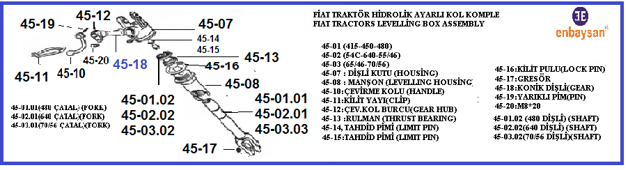 FİAT  480-640-70/56 TRAKTÖR GRUBU  AYARLI KOL MONTAJI